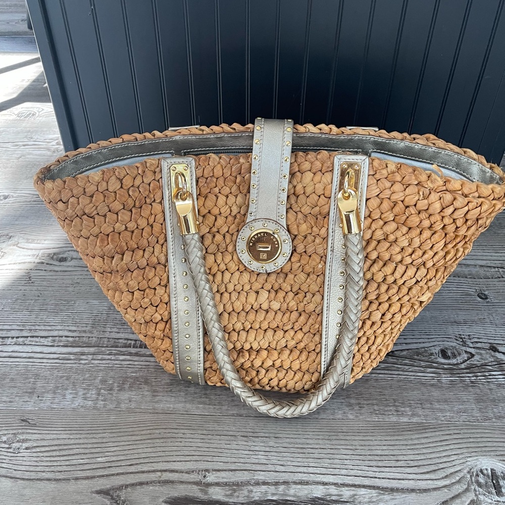 MICHAEL Michael Kors Santorini straw raffia beach tote bag